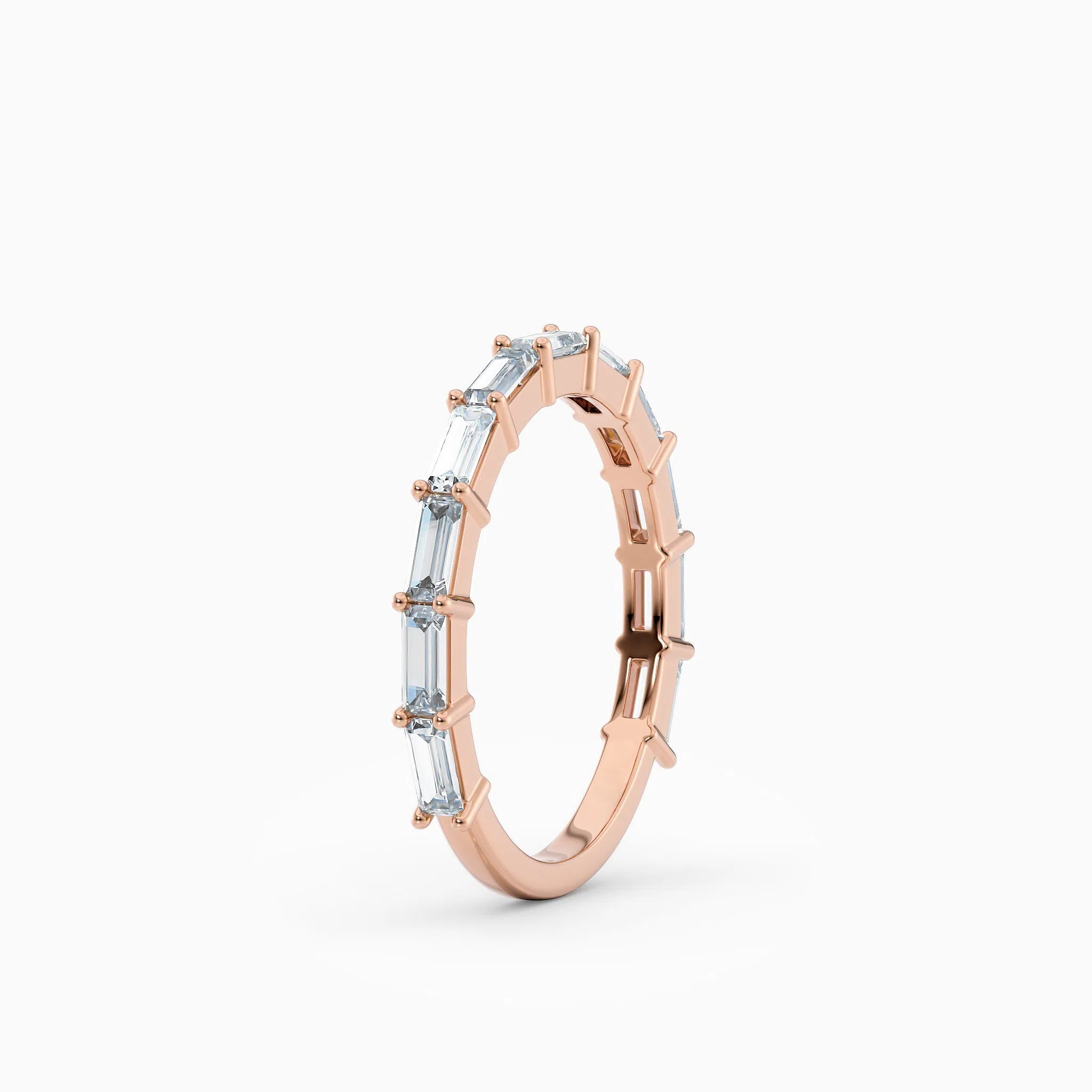 Three Quarter Baguette Diamond Wedding Band