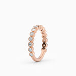 Bezel Set Three-Quarters Round Diamond Wedding Band