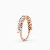 Diagonal Baguette & Oval Diamond Wedding Band