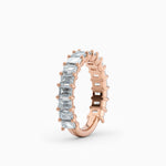 Emerald Cut Three Quarters Diamond Wedding Band