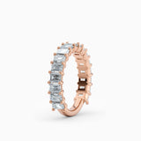 Emerald Cut Three Quarters Diamond Wedding Band