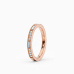 Beaded Round & Baguette Diamond Wedding Band