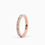 Beaded Round & Baguette Diamond Wedding Band