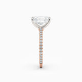 Sarah | Radiant Solitaire Engagement Ring with Pave Band