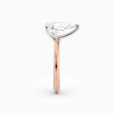 Abby | Pear Solitaire Tapered Band Engagement Ring