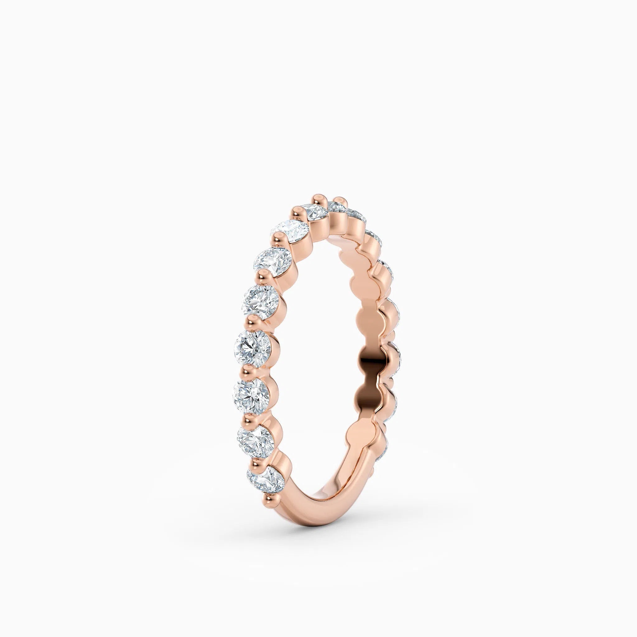 2.5 mm Single Prong Round Diamond Eternity Wedding Band