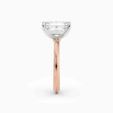 Abby | Emerald Solitaire Tapered Band Engagement Ring