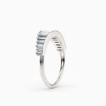 Descending Tiara Baguette Wedding Band