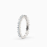 Three-Quarters, Two-Prong Round Diamond Wedding Band