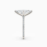 Sarah | Marquise Solitaire Engagement Ring with Pave Band