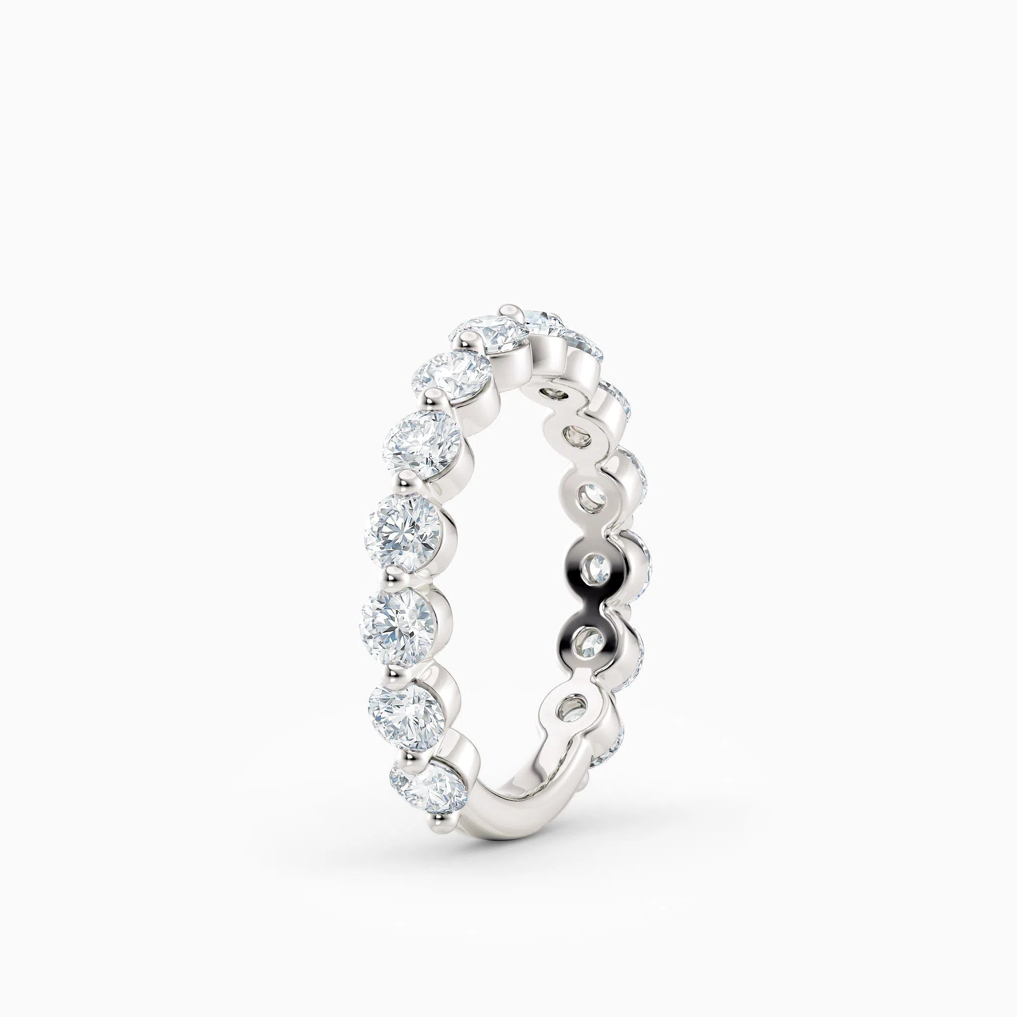 3.2mm Single Prong Round Diamond Eternity Wedding Band