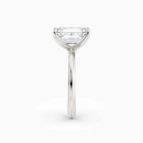 Abby | Emerald Solitaire Tapered Band Engagement Ring