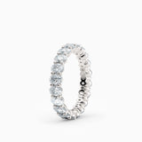 Vertical Oval Diamond Eternity Wedding Band