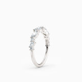 Offset Oval & Round Diamond Wedding Band