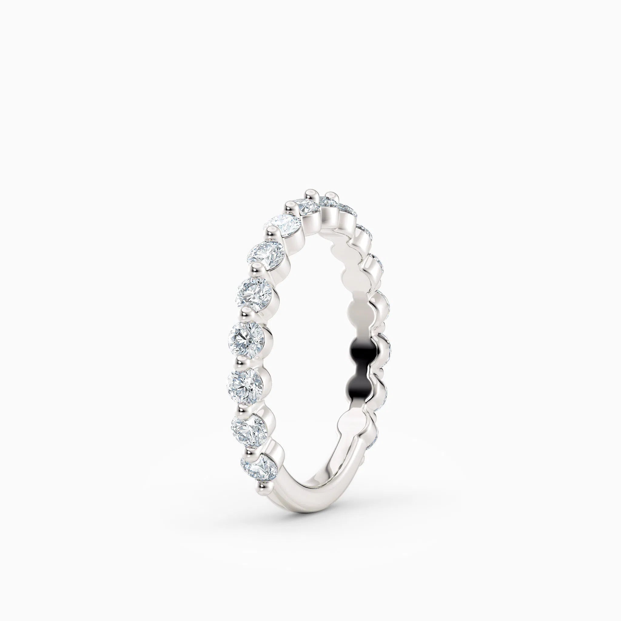 2.5 mm Single Prong Round Diamond Eternity Wedding Band