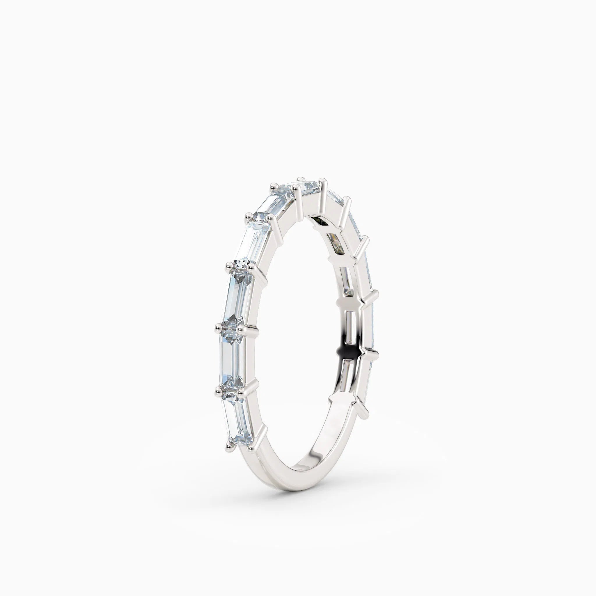 Three Quarter Baguette Diamond Wedding Band