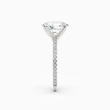 Sarah | Oval Solitaire Engagement Ring with Pave Band