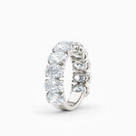 Vertical Three Quarters Oval Diamond Wedding Band