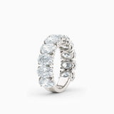 Vertical Three Quarters Oval Diamond Wedding Band