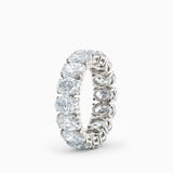 Four Prong Oval Diamond Eternity Wedding Band