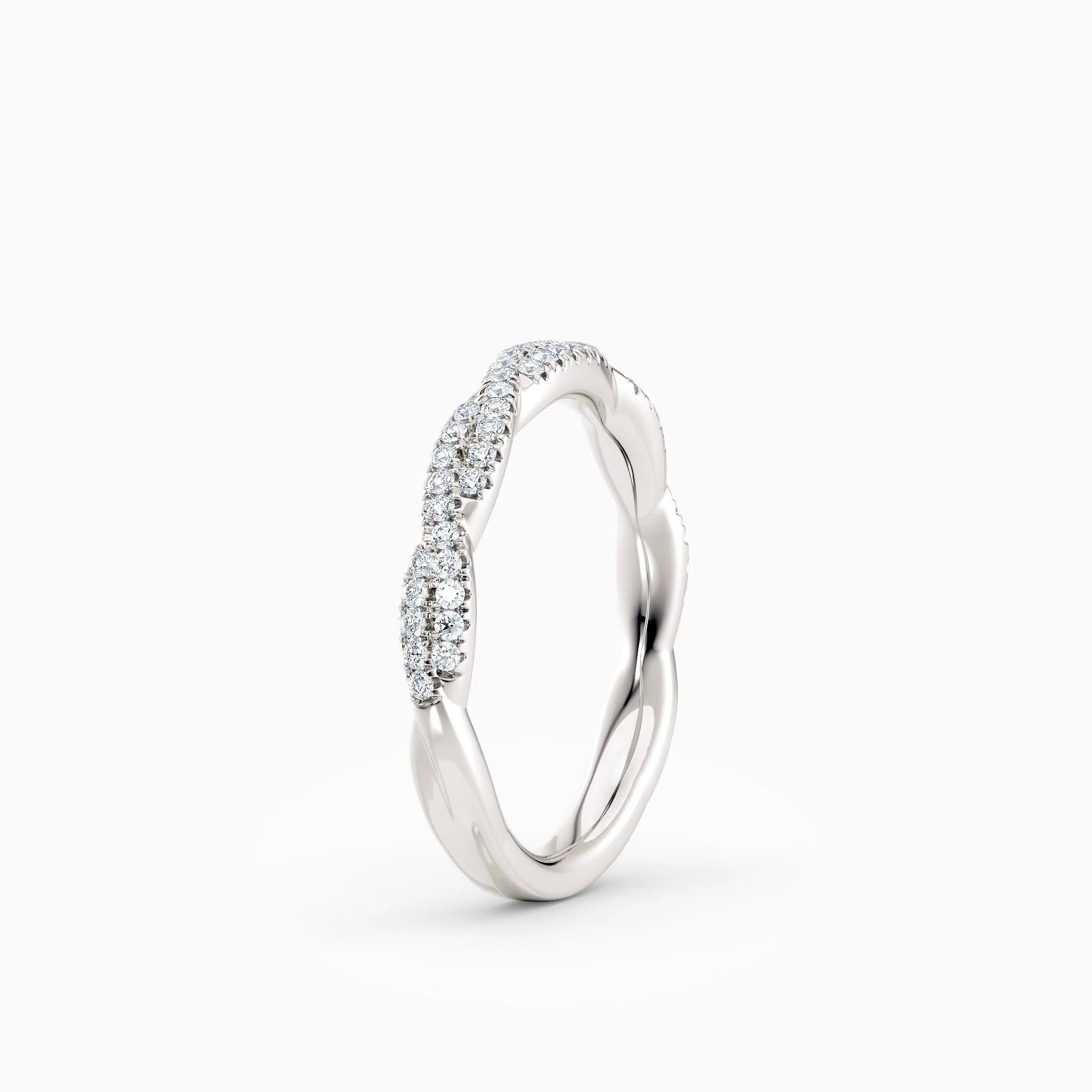 Twisted Diamond Wedding Band