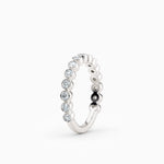 Bezel Set Three-Quarters Round Diamond Wedding Band