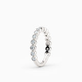 Bezel Set Three-Quarters Round Diamond Wedding Band