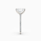 Sarah | Radiant Solitaire Engagement Ring with Pave Band
