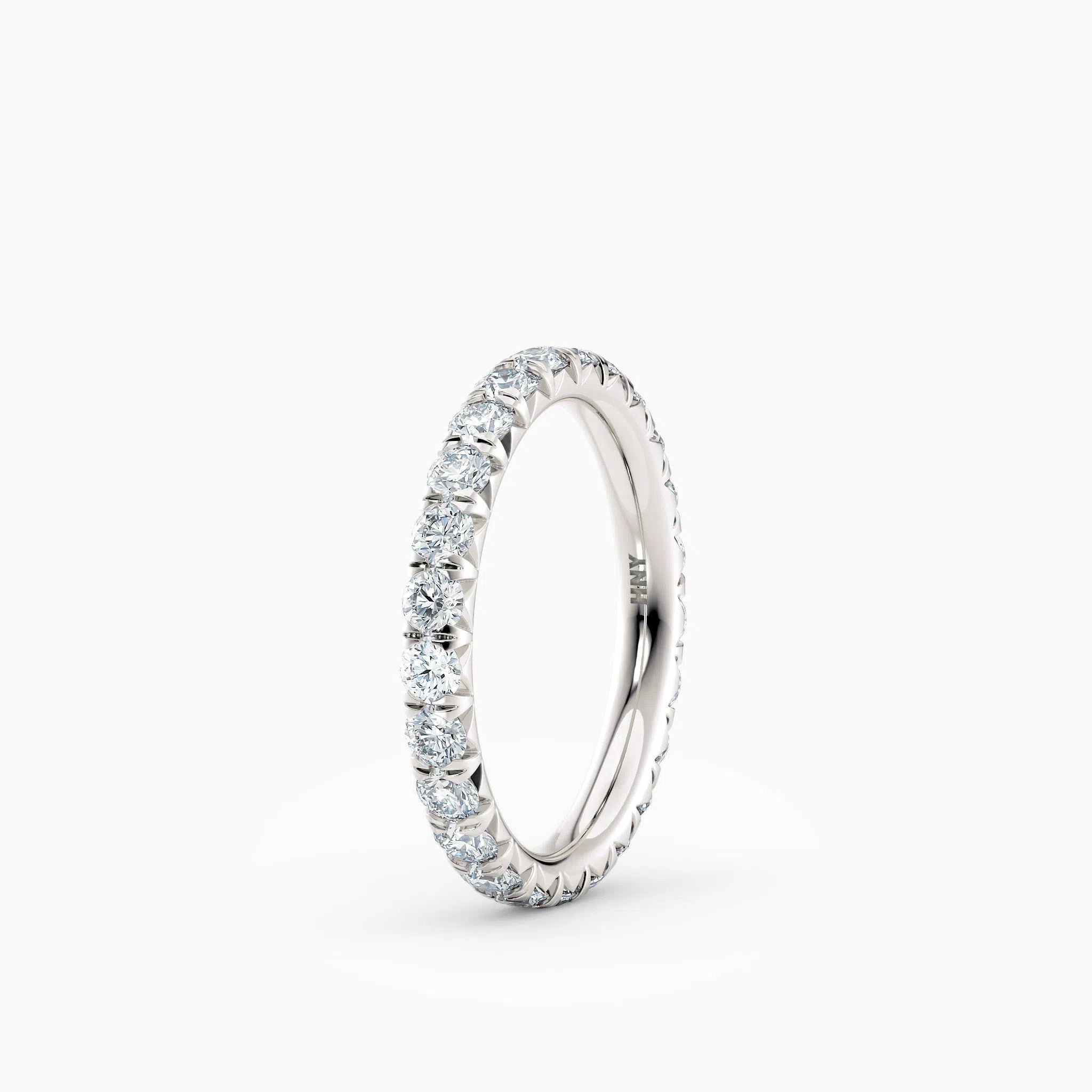 2.4mm French Cut Eternity Wedding Band