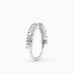 Diagonal Baguette & Oval Diamond Wedding Band