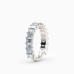 Emerald Cut Three Quarters Diamond Wedding Band