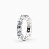 Emerald Cut Three Quarters Diamond Wedding Band