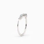 Curved, contoured round diamond wedding band
