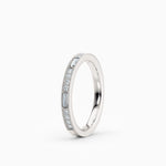 Beaded Round & Baguette Diamond Wedding Band