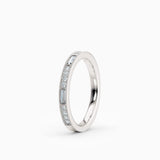 Beaded Round & Baguette Diamond Wedding Band