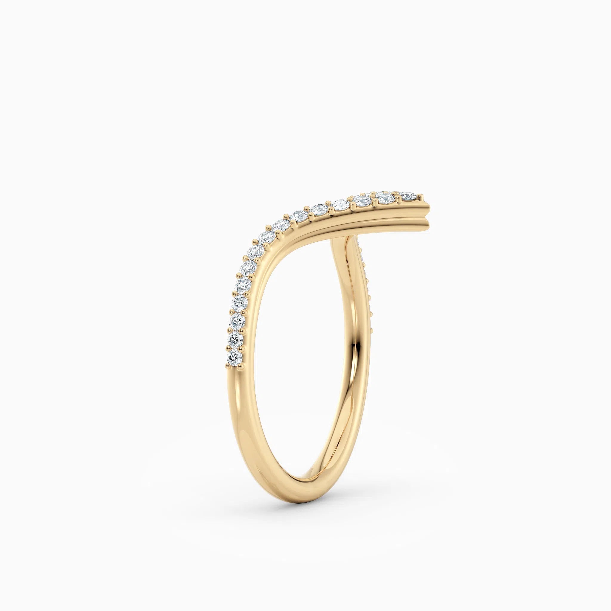 V-Shaped Diamond Wedding Band