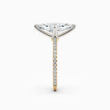 Sarah | Marquise Solitaire Engagement Ring with Pave Band