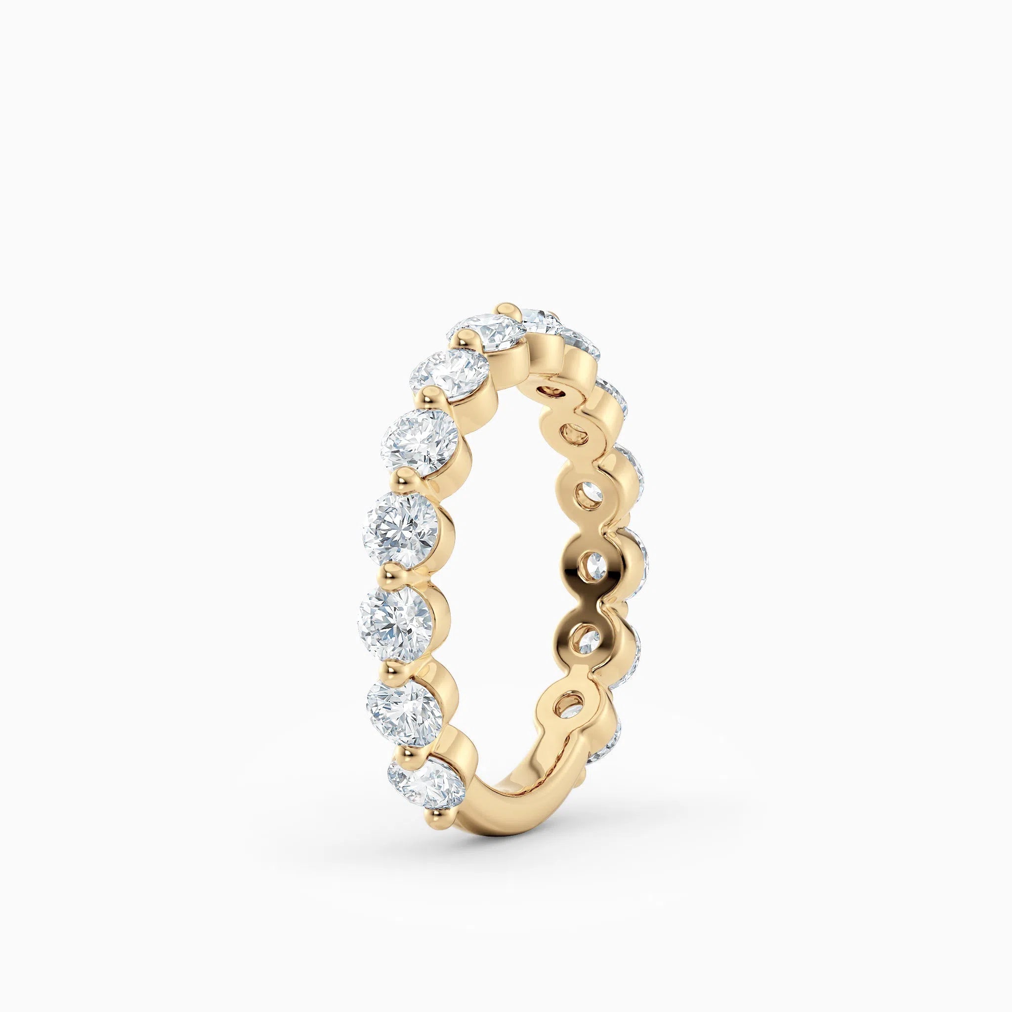 3.2mm Single Prong Round Diamond Eternity Wedding Band