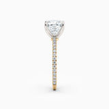 Sarah | Cushion Solitaire Engagement Ring with Pave Band