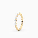 Round & Marquise Diamond Wedding Band