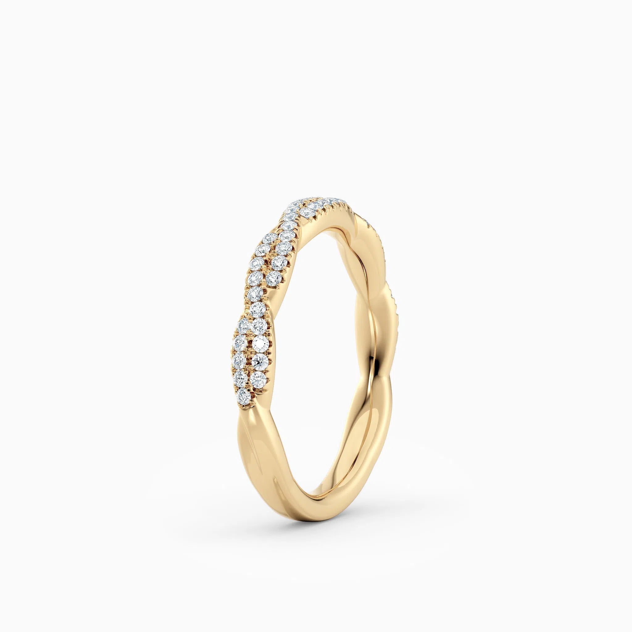 Twisted Diamond Wedding Band