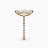 Willow | Marquise Hidden Halo Engagement Ring with Pave Band