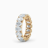 Four Prong Oval Diamond Eternity Wedding Band