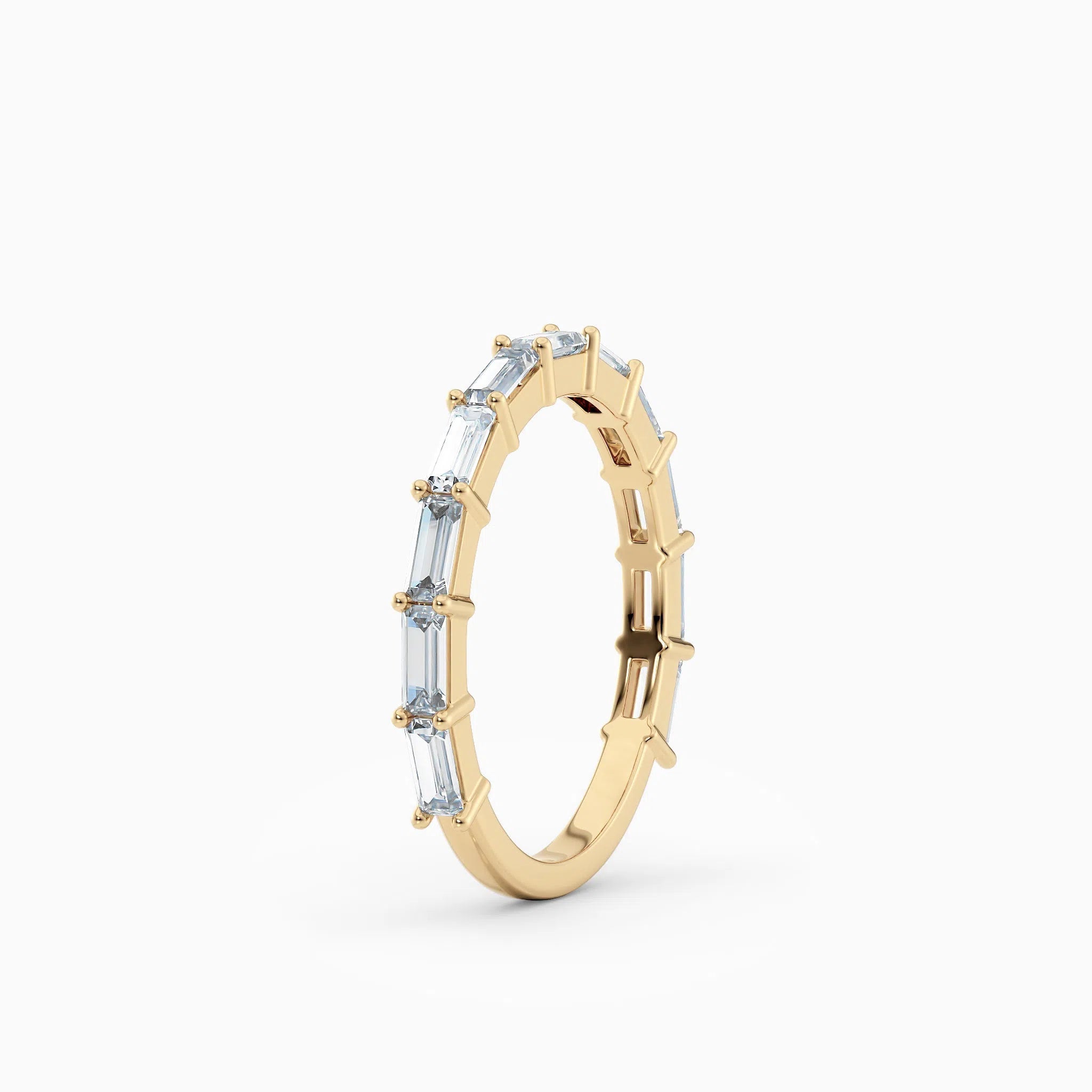 Three Quarter Baguette Diamond Wedding Band