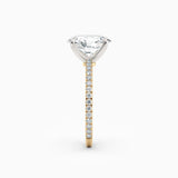 Sarah | Oval Solitaire Engagement Ring with Pave Band