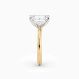 Abby | Emerald Solitaire Tapered Band Engagement Ring