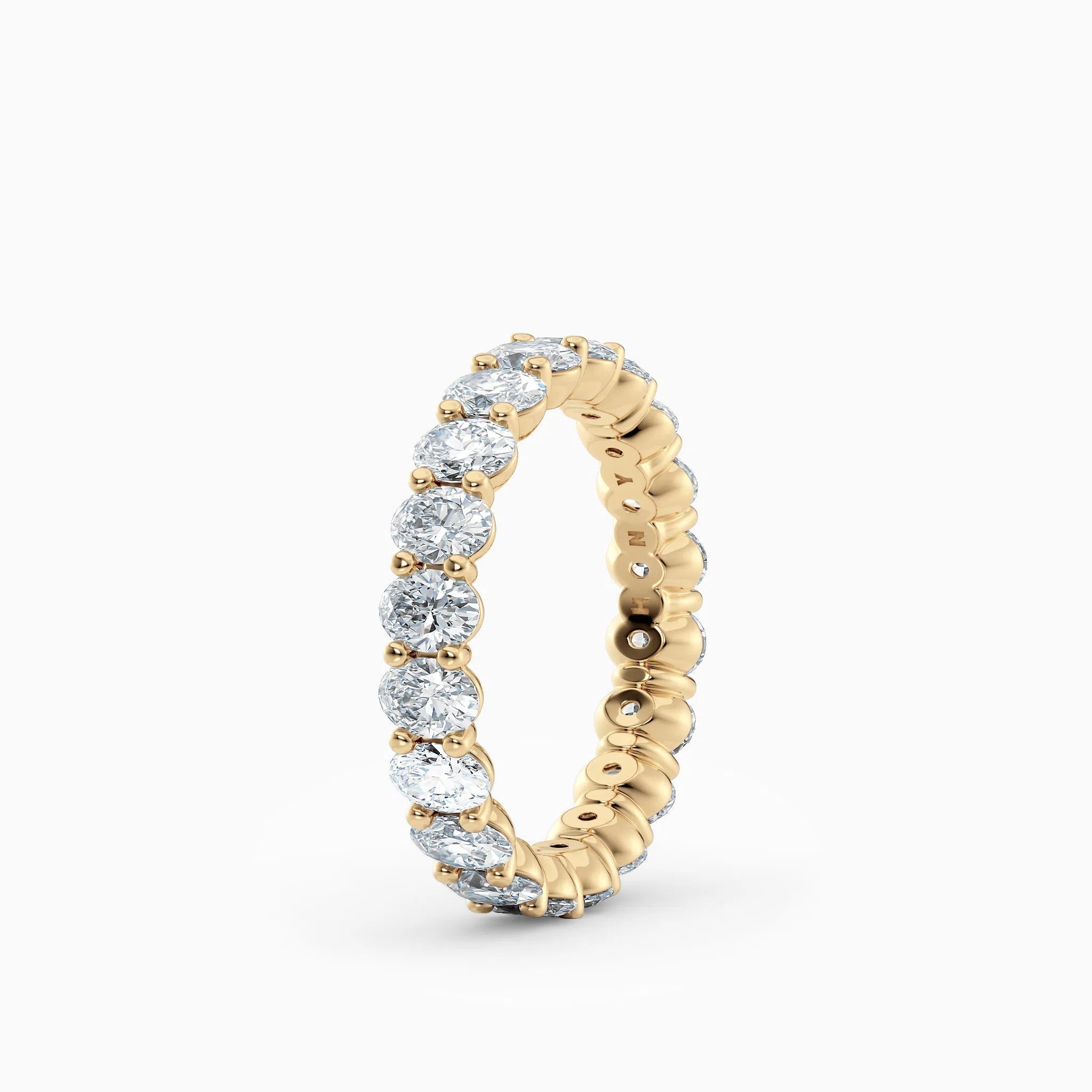 Vertical Oval Diamond Eternity Wedding Band