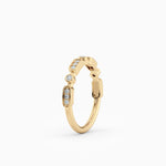 Single & Triple Bezel Set Round Diamond Wedding Band.