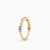 Single & Triple Bezel Set Round Diamond Wedding Band.