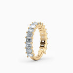 Emerald Cut Three Quarters Diamond Wedding Band